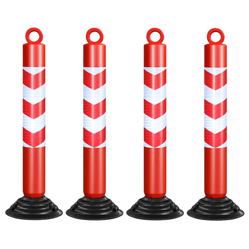 Traffic Safety Delineator Post and Base Kit Reflective Bollard Barrier ...