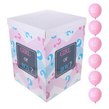 1Set Unique Pink Paper Balloon Box for Gender Reveal Celebration