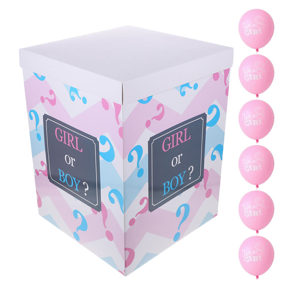 Ohphcall 1Set Unique Paper Balloon Box For Gender Reveal Celebration Pink