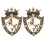 Crown Brooch Set Brooch Badge Rhinestone 2pcs 1