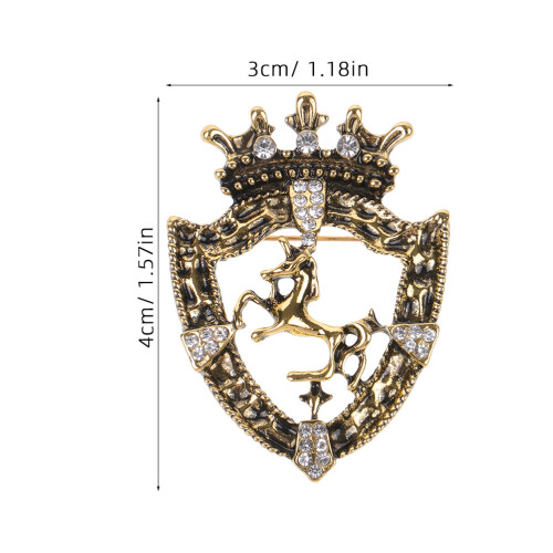 Crown Brooch Set Brooch Badge Rhinestone 2pcs 2