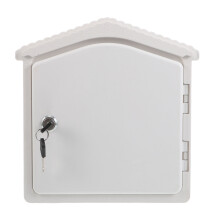 Retro Lockable Letter Box For Workplace White Plastic 1 Pcs