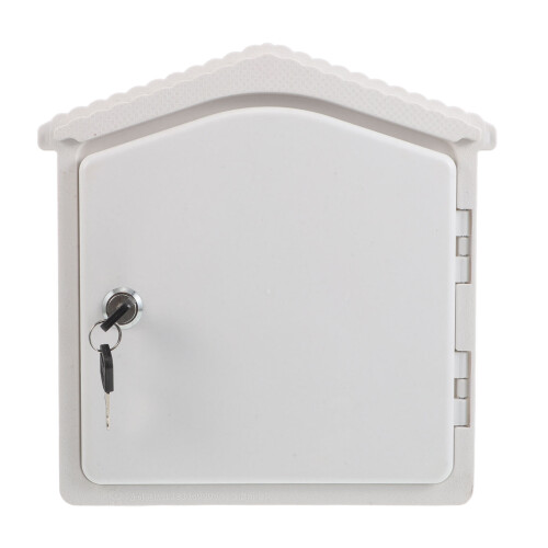 Retro Lockable Letter Box For Workplace White Plastic 1 Pcs