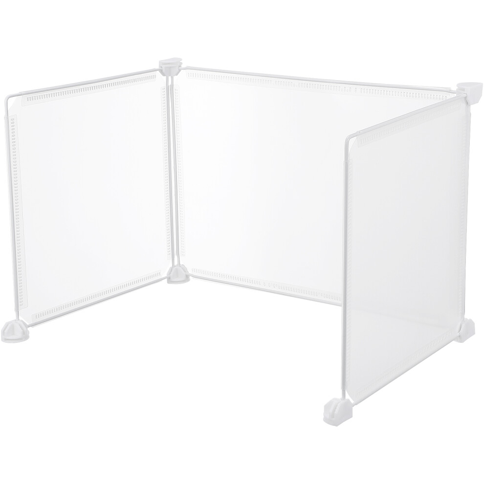 Vaguelly Portable Sneeze Guard Plastic Transparent 3Pcs