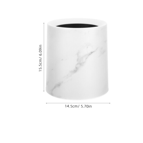 Marble Trash Can Office Bedside Desktop Rubbish Bin Bedroom Decorative 1