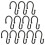 Bathroom Hooks Hooks Black Zinc Alloy 24pcs 10
