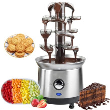 Chocolate Fountain Fondue Machine, Stainless Steel 4-Tier, 2.6 lb Capacity for Chocolate, Cheese, Sauces, Liqueurs