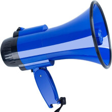 Megaphone 30-Watt Portable Megaphone With Volume Control, Alarm Modes, And Strap For Ballgame, Cheerleading, Rehearsal