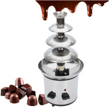 Chocolate Fountain Stainless Steel Hot Chocolate Fondue Fountain Machine Easy To Assemble For Birthday Party