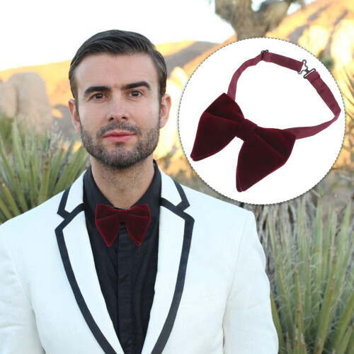 Donkerrode Fluwelen Suit Big Bowtie Formaliteit 2