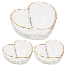3pcs glass bowls for fruit salad dessert food storage transparent