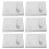6 Sets Sticky Hooks Hanger 8.00x8.00x1.00cm Silver 10