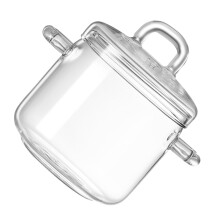 1Pc Durable Glass Bowl with Lid Double Handles for Soup Fruit Salad