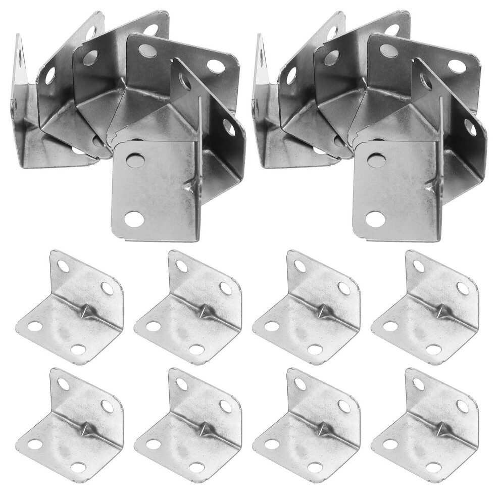 50 Pcs Corner Braces For Shelf Furniture Woodworking Silver 3252015626226