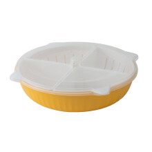 1Plastic Gele Fruitschaal Met En Afvoer Voor Keuken