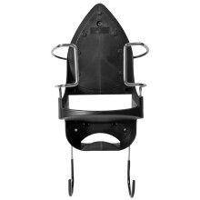 Ironing Board Hanger Wall-Mounted Heat-Resistant Cord Storage Black Heavy-Duty Foldable Iron Holder Laundry Room