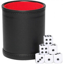 PU Leather Dice Cup Set, Felt Linning Dice Shaker for Bar Party Dice Games, not Includes Dot Dices