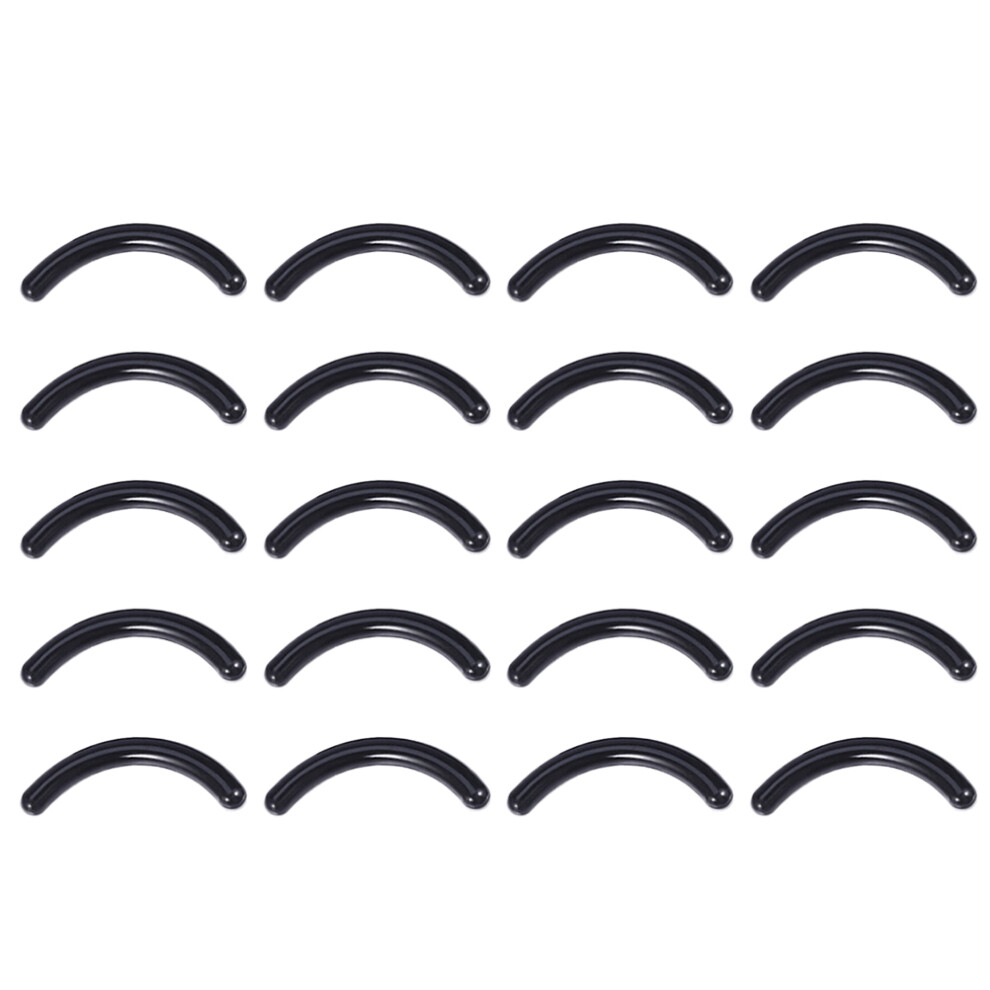 Inoomp Black 100Pcs Eyelash Curler Refill Pads Rubber Strip