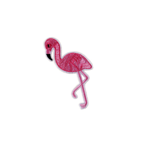 Flamingo Embroidered Patch Rosy For Clothes Decoration 2pcs 2