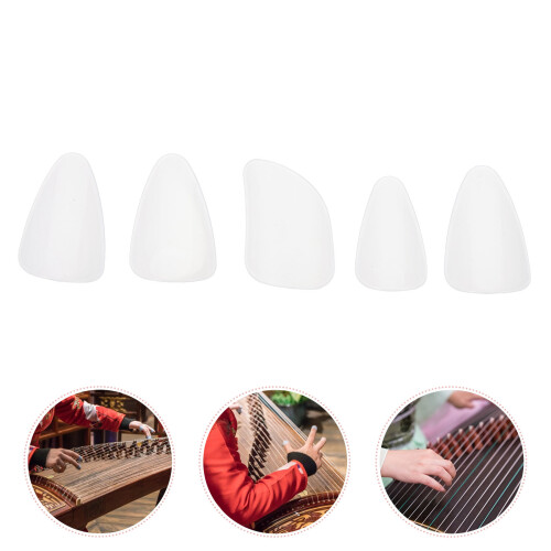 5St Nylon Pipa Vingertip Bescherming Covers Wit Compact 2