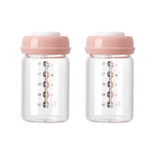 2pcs 150ml glass breast milk storage bottles
