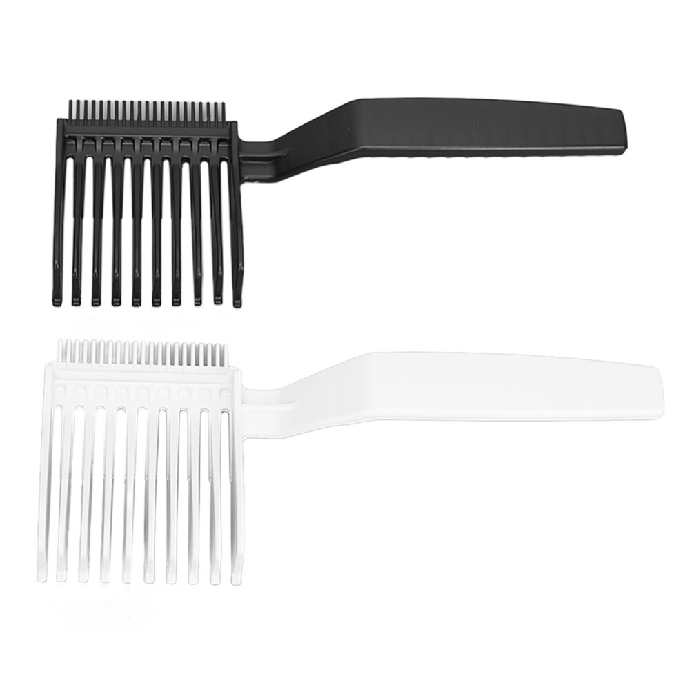 Unisex Abs Rounded Teeth Hair Comb Set For Professional Haircutting - 2Pcs