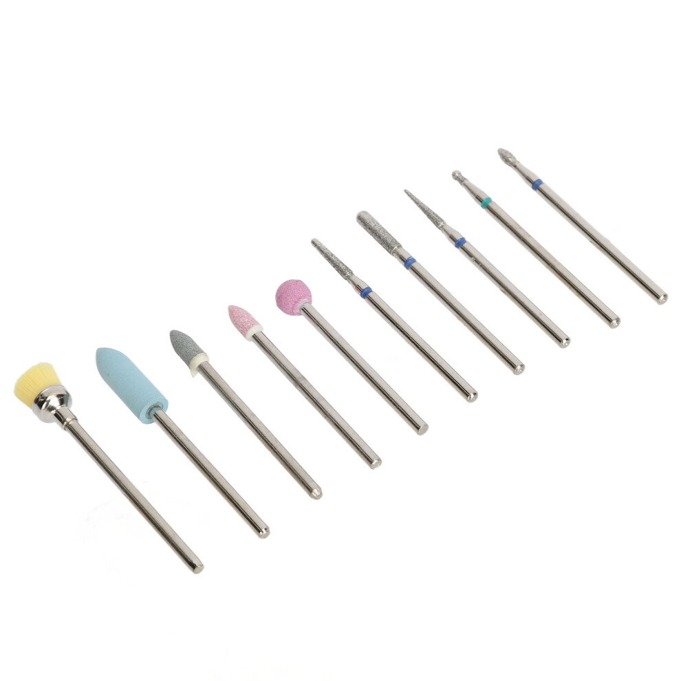 10pcs Tungsten Steel Nail Drill Bits Set for Professional Manicure and Pedicure