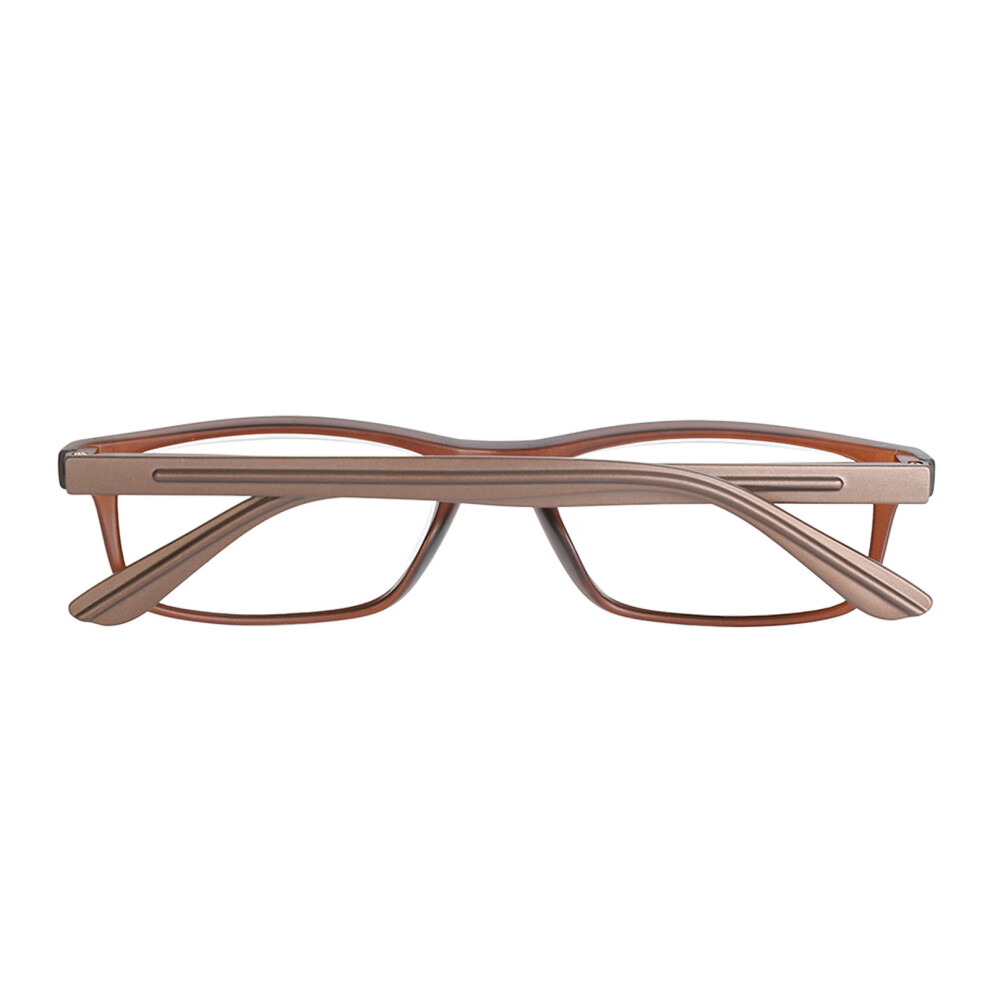 Blue/Light Tawny Elderly Reading Glasses With Block +200 Resin Frame