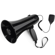 Megaphone Speaker Black USB Outdoor Bullhorn With Adjustable Volume Control Handheld Loudspeaker No Battery