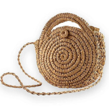 Round Straw Crossbody Beach Bag - Summer Straw Cross Body Handbag Bags