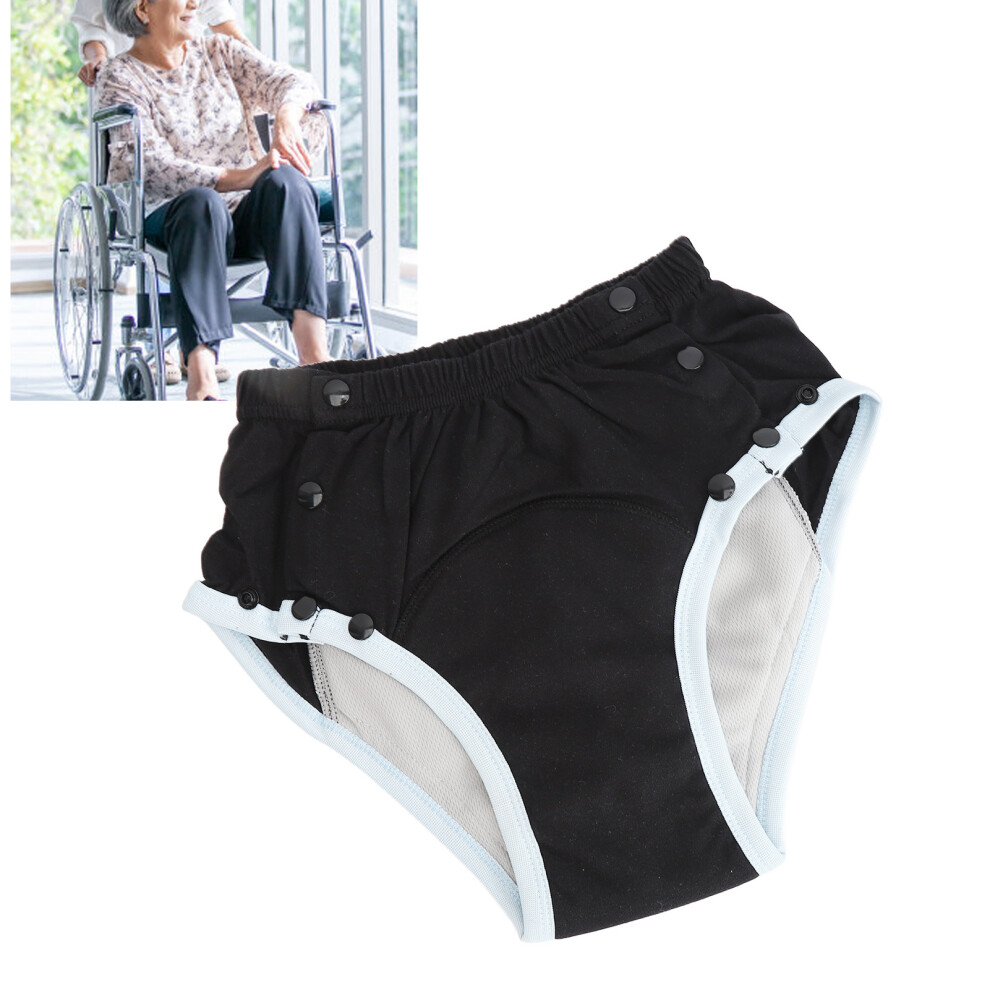 Black Leakproof Cotton Diaper M - Washable Adult Incontinence