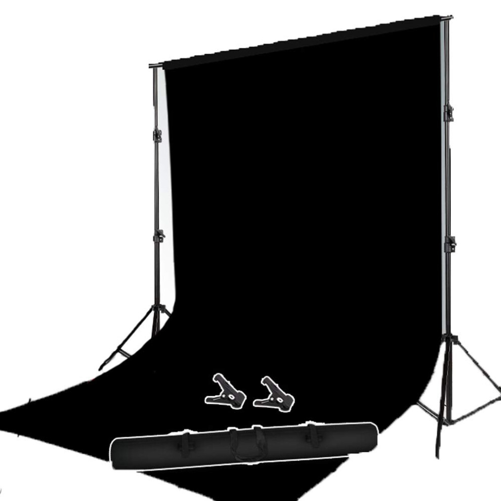 Photo Studio Portable Adjustable Background Support Stand Kit Set For Photography Cotton Backdrop Cloth 3X6m Black 9393856880515
