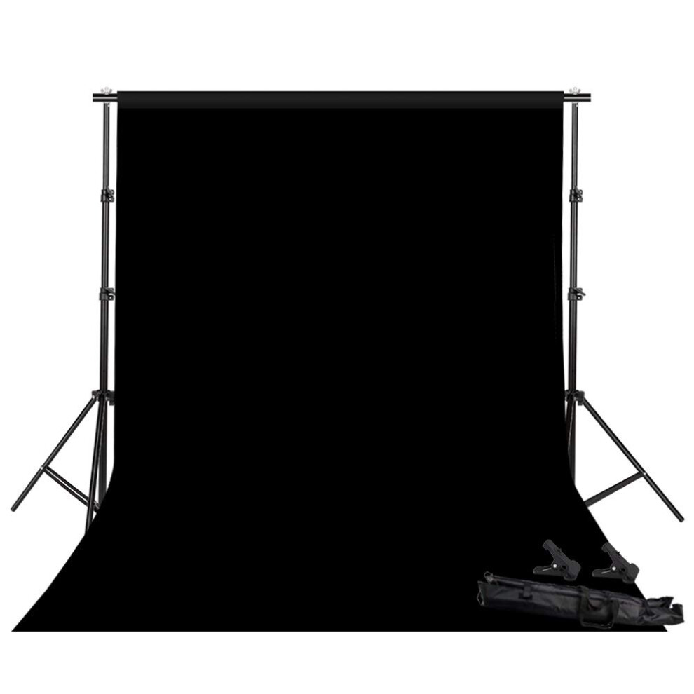 Photo Portable Backdrop Stand Kit 2.6X3m Background Support System Cotton Backdrop 3X3m Black 9393856880522