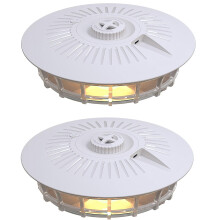 Flea Traps For Home LED Bulbs 4-Mode Trap Odorless Dome, Lightly Sticky Catcher For Carpets And Bedding, 2-Pack
