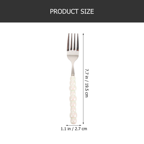 Stainless Steel Fork Ceramic Handle Metal Tableware Dessert Forks 1