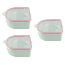 3pcs Nail Art Soak Bowls Manicure Care Tray Polish Remover