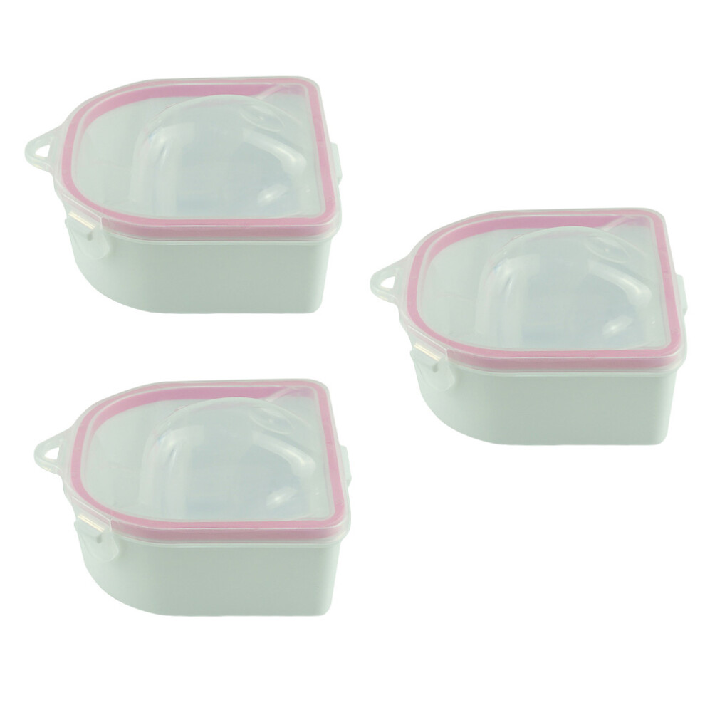 Solustre 3Pcs Nail Art Soak Bowls Manicure Care Tray Polish Remover