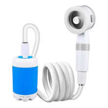 Portable Shower Pump Electric Outdoor Compact Travel Dormitory RV White