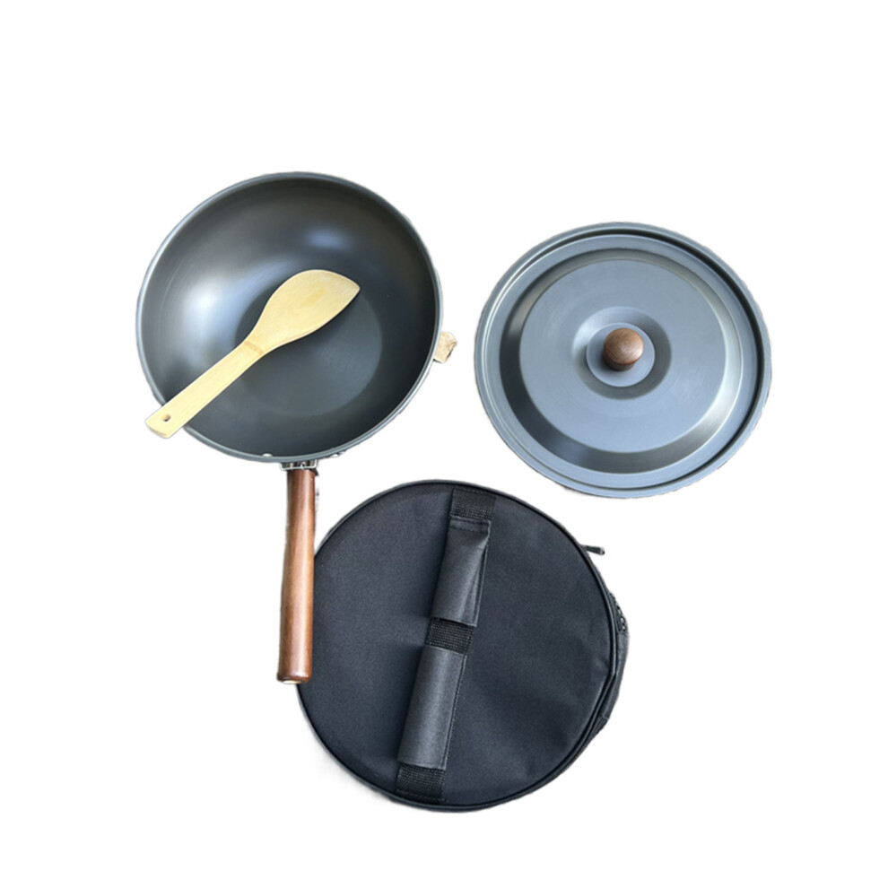 Lightweight Camp Frying Pan With Wood Handle For Outdoor Folding Easy-image-OPC-PKNNN6C-NEW