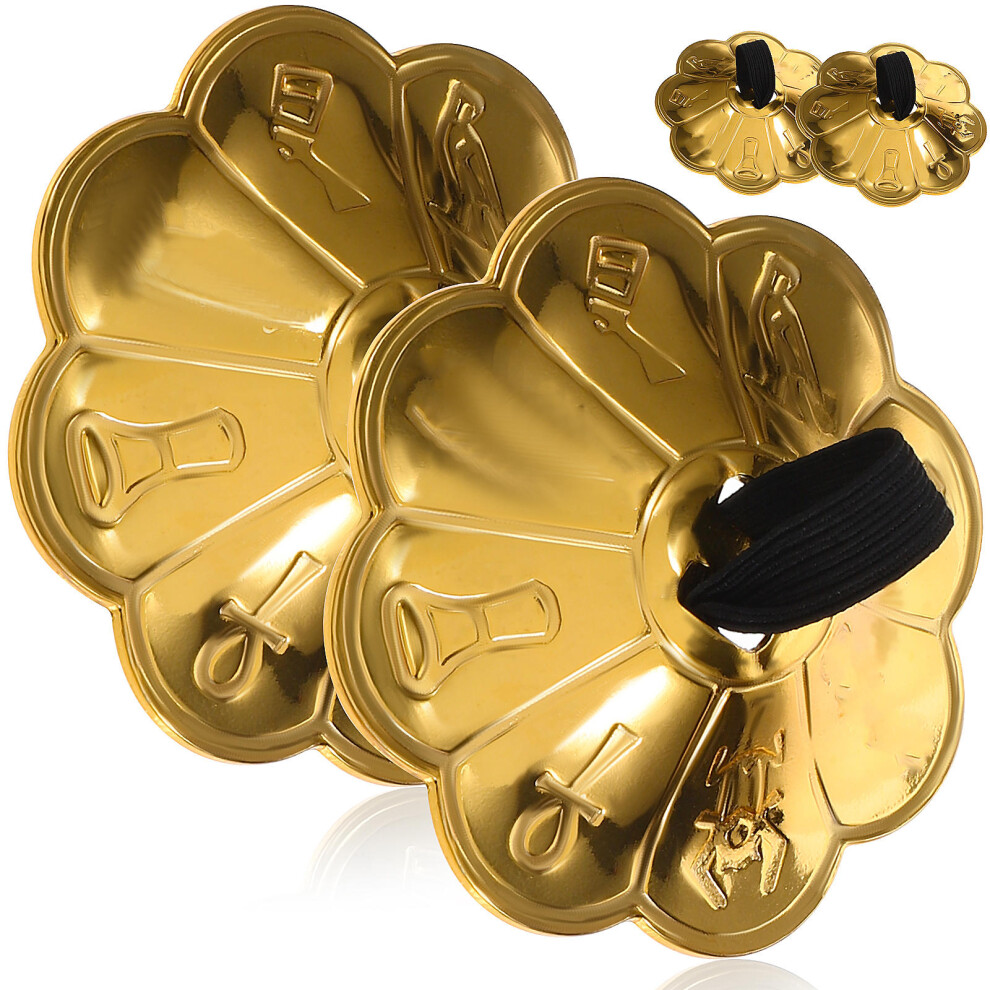 2 TalerzykóW Palcowych Do TańCa Brzucha Z Haftem Kwiatu-image