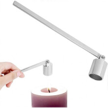 Candle Snuff Snuffers,Fire Extinguisher Home Bell Shaped Stainless Steel Flamer Long Handle Put Out Fire Wick