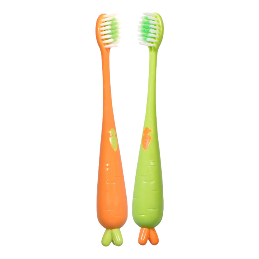 Kids Tooth Brush Carrot-Shaped Soft Bristles For Ages 3+ Gum Care Boys Girls Portable Travel Home Use-image-OPC-PKNP6JF-NEW