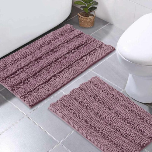 Grey Bathroom Rug Sets, Extra Thick Bath Rugs for Bathroom