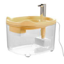 Pet Water Fountain 19x15.5x17.5 Cm Small Animal Waterer Quiet Pump Continuous Feeder Easy Clean Yellow Kittens Puppies