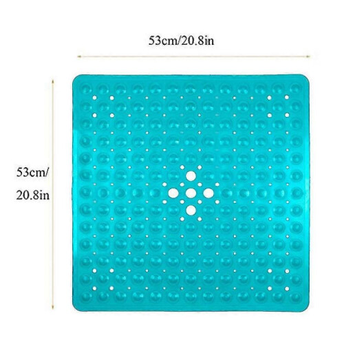 Square Shower Mats Non-slip Washable Bath Mat with Suction Cup 2