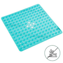 Square Shower Mats Non-slip Washable Bath Mat with Suction Cup