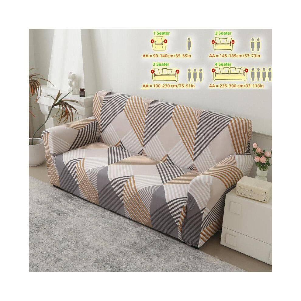 (cailing, 3 Seater - 2 Counts) Geometric Pattern Sofa Cover, 1/2 Counts Modern Simple Sofa Slipcover, Soft Comfortable Sofa Cover for Home Living Room-image-OPC-PKNQ2WC-NEW