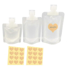 15 Travel Cosmetic Bags, 30ml/50ml/100ml Clear Flip Pack Vertical Spout Pouch