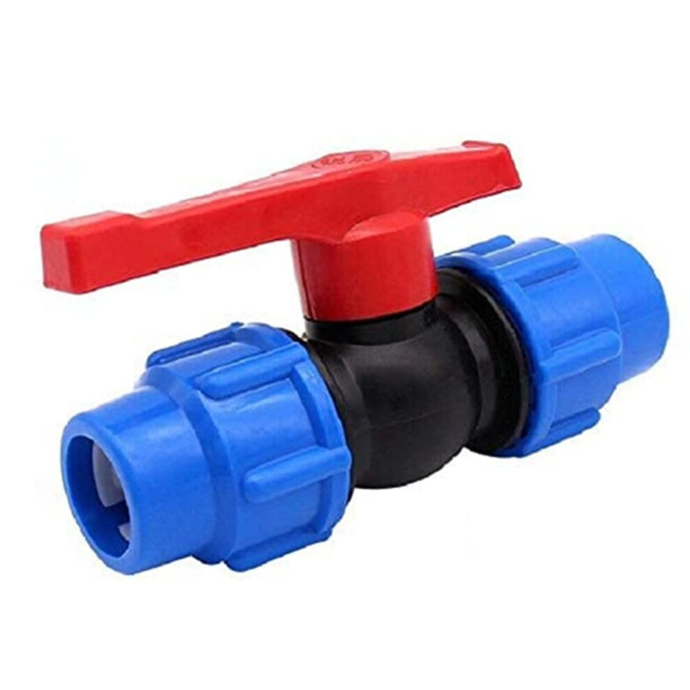 Pipe Connector Plastic Stop Tap Valve, Straight Garden Hose Connector For Hdpe Pipe, 20Mm Blue 9084446033021