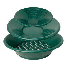 3Pcs Green Gold Pans Prospecting Pan Set For Gold Panning Round Mining Tool Gold Washing Pans